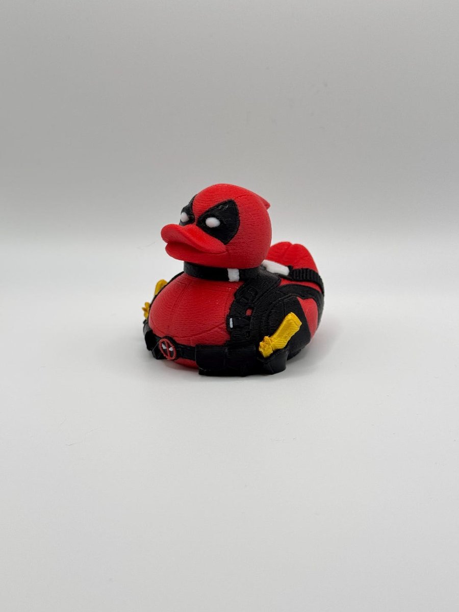 Red and black vigilante duck collectible